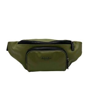 Coach Olive Green Leather Racer Belt Bag CT754